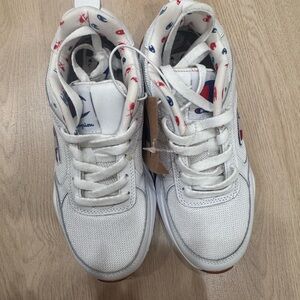 Champion Women’s White Sneakers with Red and Blue Accents NWT